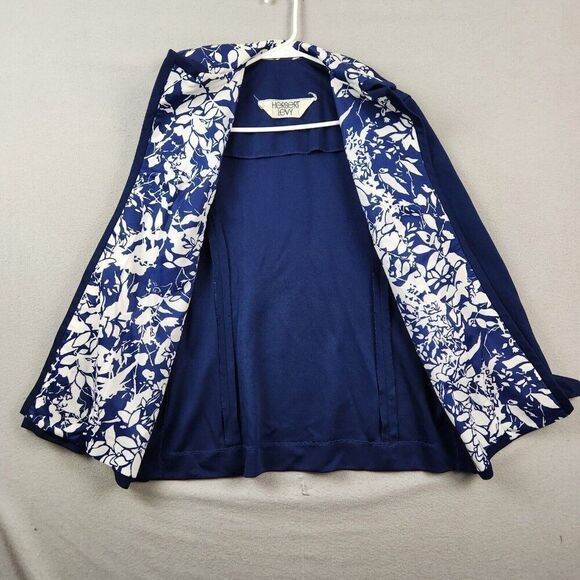 Vintage Women's Herbert Levy Blue Open Blazer Size L - Picture 7 of 7